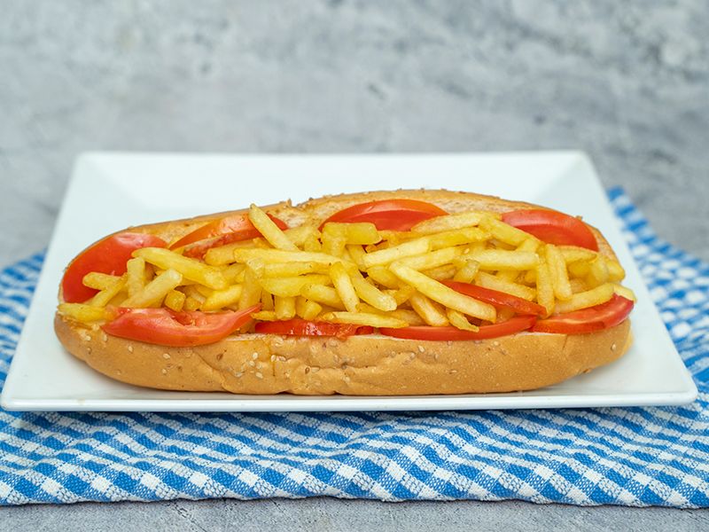 French Fries With Tomato Sandwich