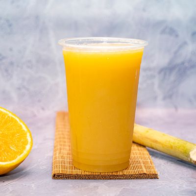 Sugarcane With Orange Oriental Juice