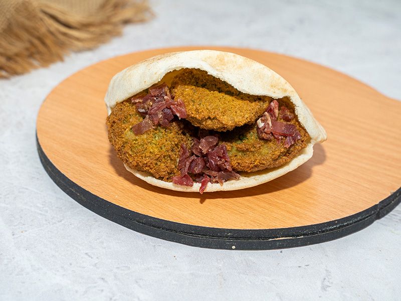 Taamia With Pastrami Sandwich