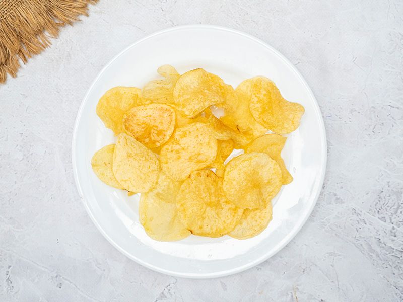 Potato Chips With Ketchup Sandwich