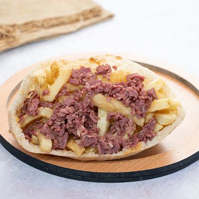 French Fries With Pastrami Sandwich