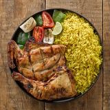 Quarter Chicken With Rice And Vegetables Meal