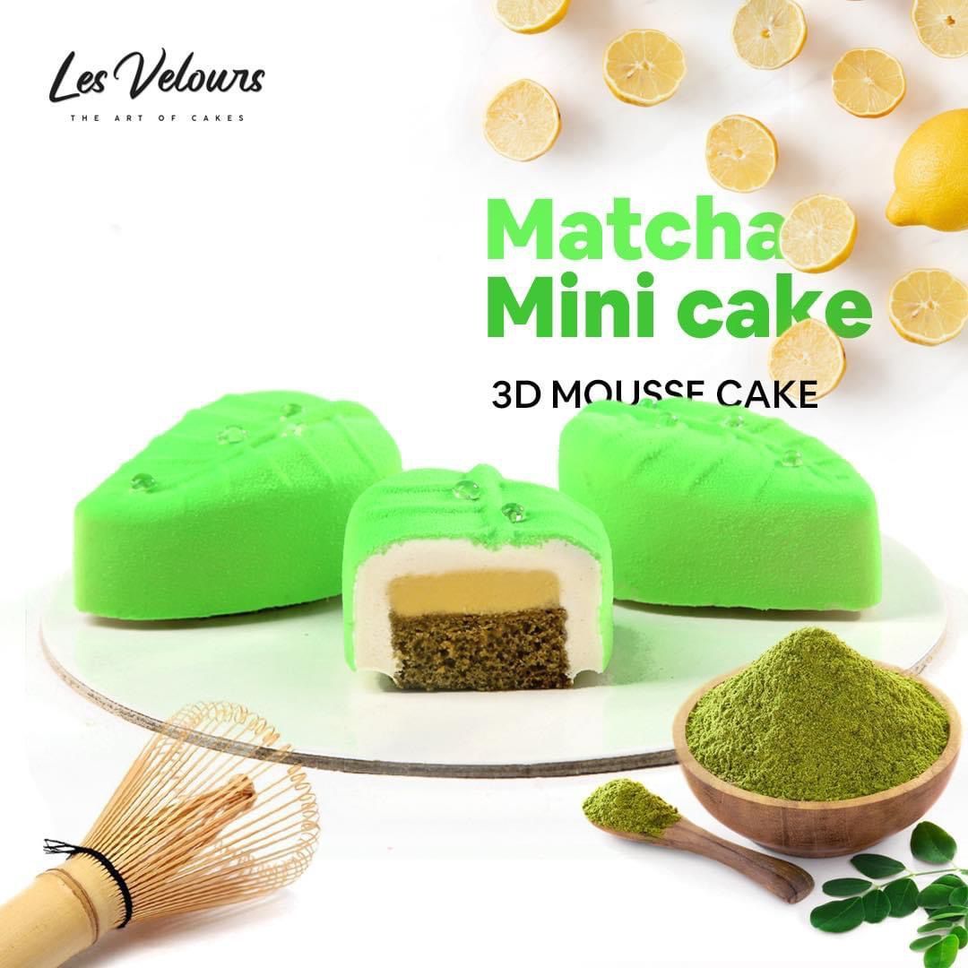 Mint and Lemon Matcha mini cake