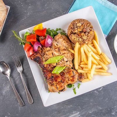 Half grilled chicken