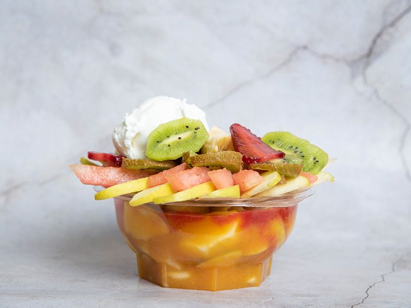Fruit Salad With Ice Cream Fresh