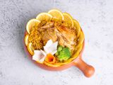Pressured Cooked Rice With Half Chicken Dish Meal