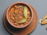 Mix Vegetables With Meat Pottery Casserole
