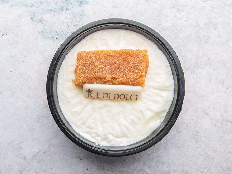 Rice Pudding With Basbousa And Ice Cream