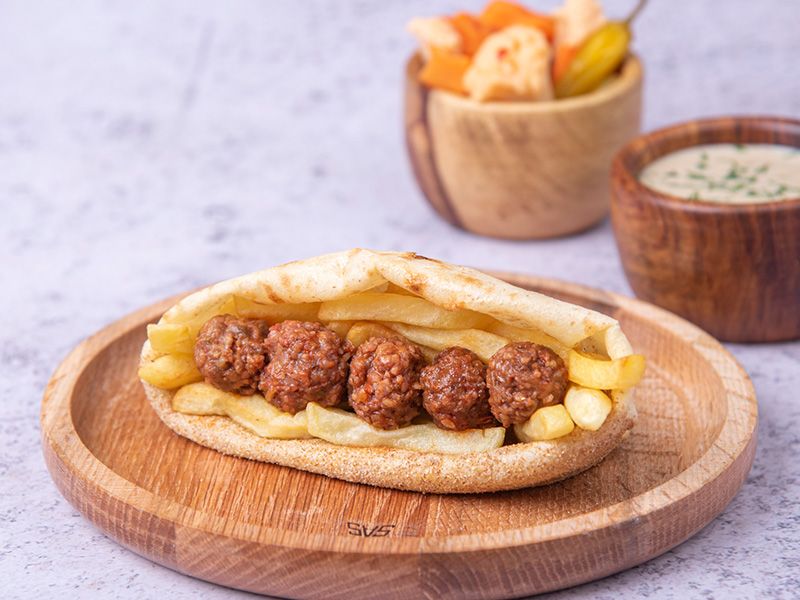 Baladi Dawood Basha Kofta With French Fries Sandwich