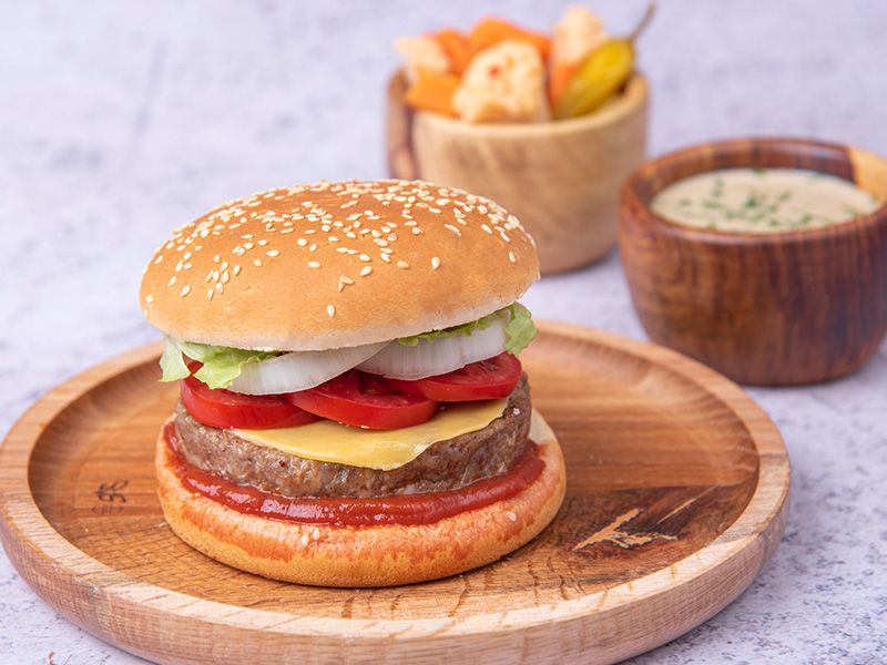 Beef Burger With Cheese Sandwich