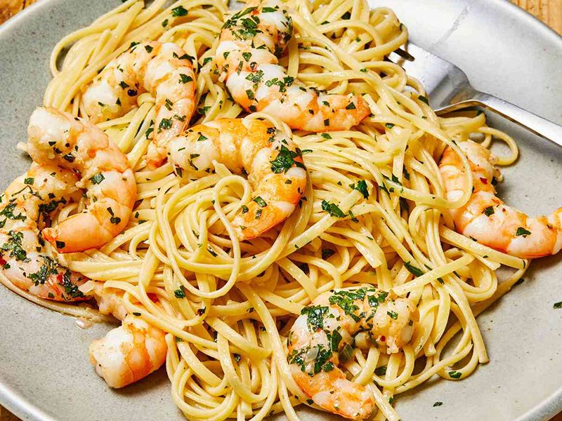 Pesto Shrimp And Squid Pasta