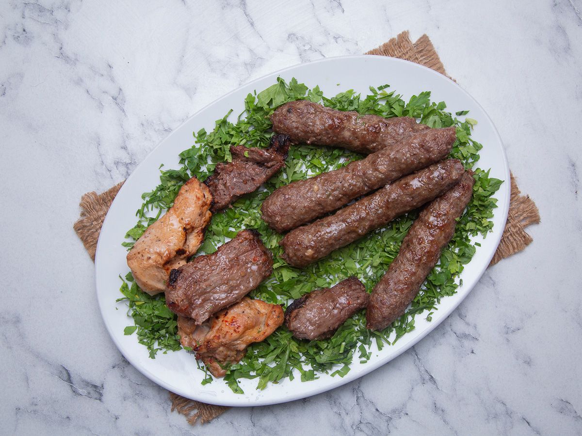 Mix Grilled Meat With Side Dish