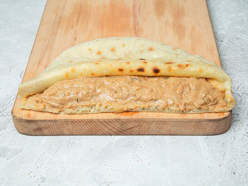 Foul With Eggplant Sandwich