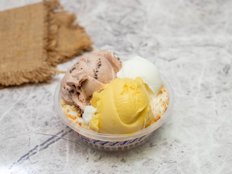 Rice Pudding With Ice Cream And Qeshta And Nuts