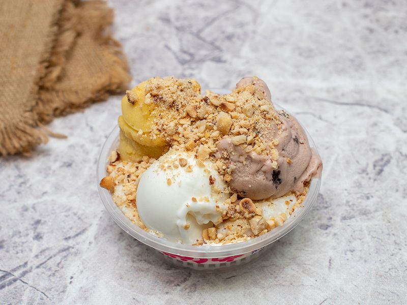 Ashura With Ice Cream And Qeshta And Nuts