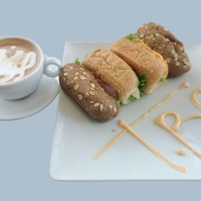 Tbc box + latte or cappuccino hot/iced