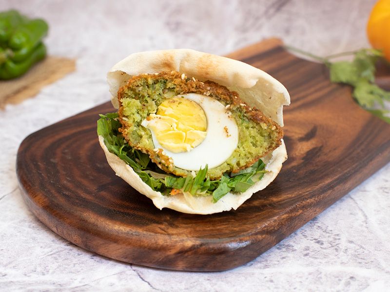 Falafel With Boiled Eggs Sandwich