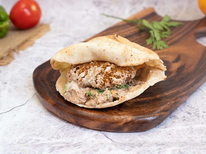 Falafel With Omelette Sandwich