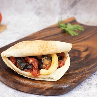 Foul sandwich with moussaka