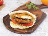 Falafel Sandwich On Omelette Egg