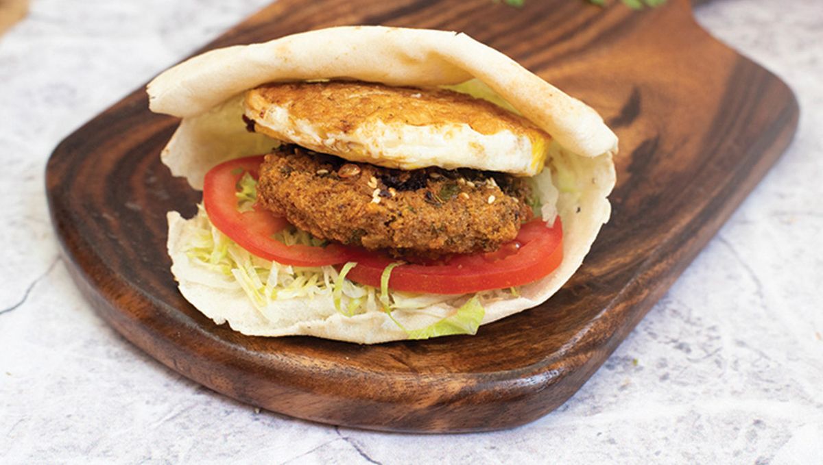 Taamia With Fried Eggs Sandwich