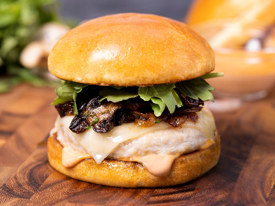 Mushroom Cheese Chicken Burger