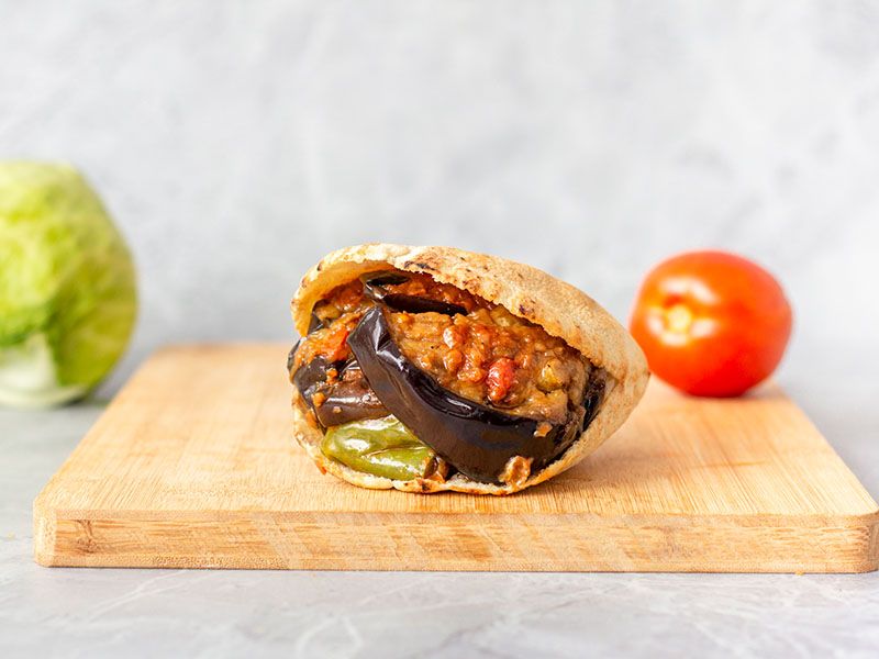 Fried eggplant sandwich