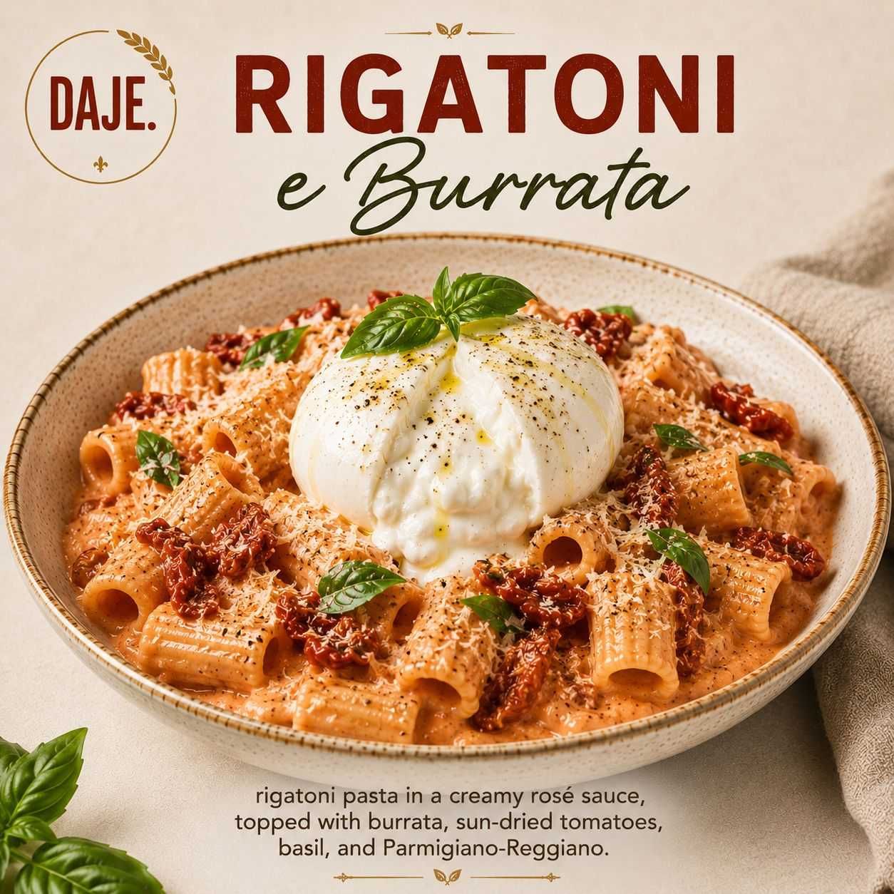 Rigatoni e Burrata