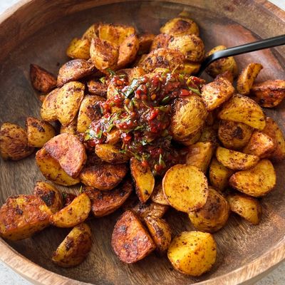 Potato Sandwich With Hot Harissa Sauce