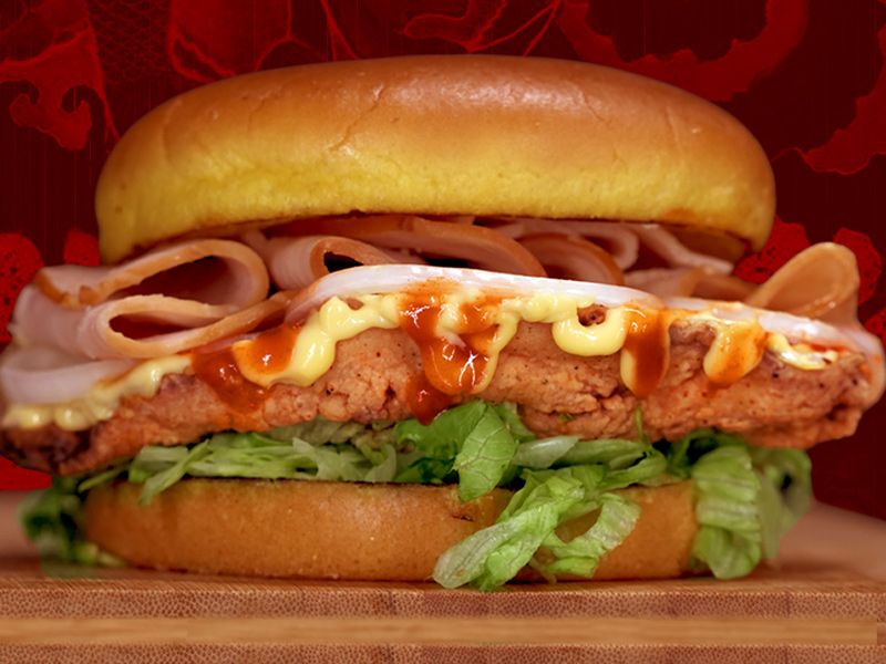 Smoked Turkey With Chicken Sriracha Sandwich