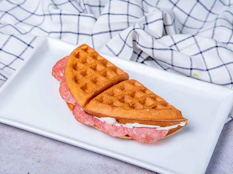Salami and Cheese Waffle