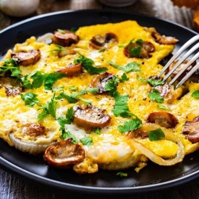 Mushroom and olive omelet