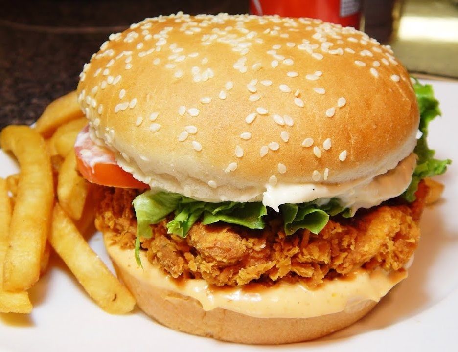 Chicken burger meal