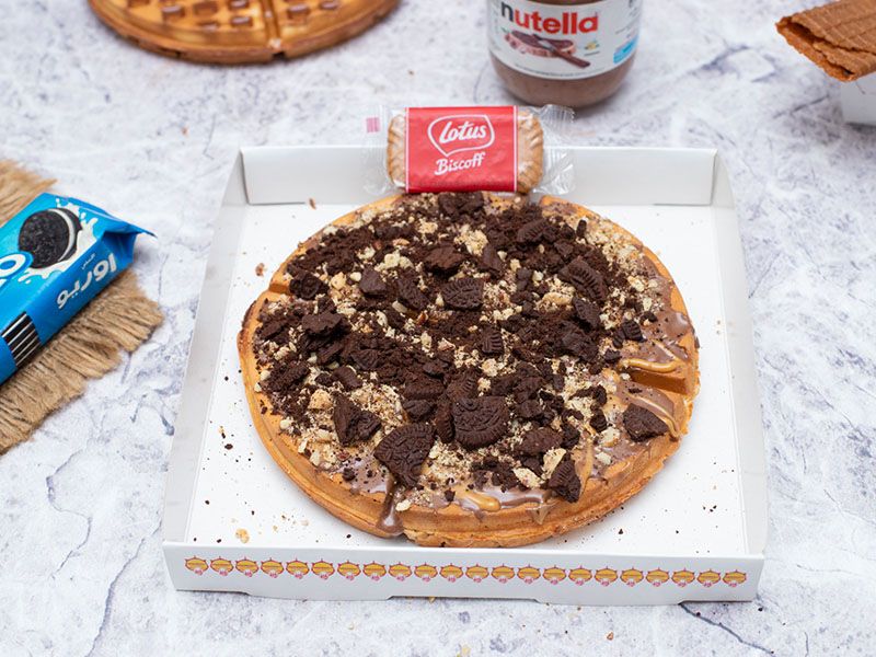 Oreo Biscuit With Nutella Chocolate Waffle