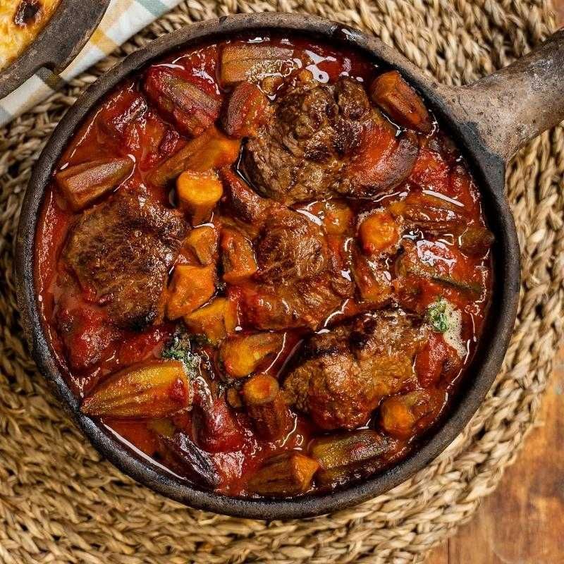 Okra Tagine with baladi Meat