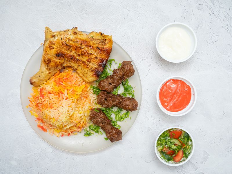 Quarter Chicken With 1/8 Kofta Platter
