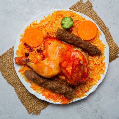 Half a chicken and an eighth of a kilo of kofta