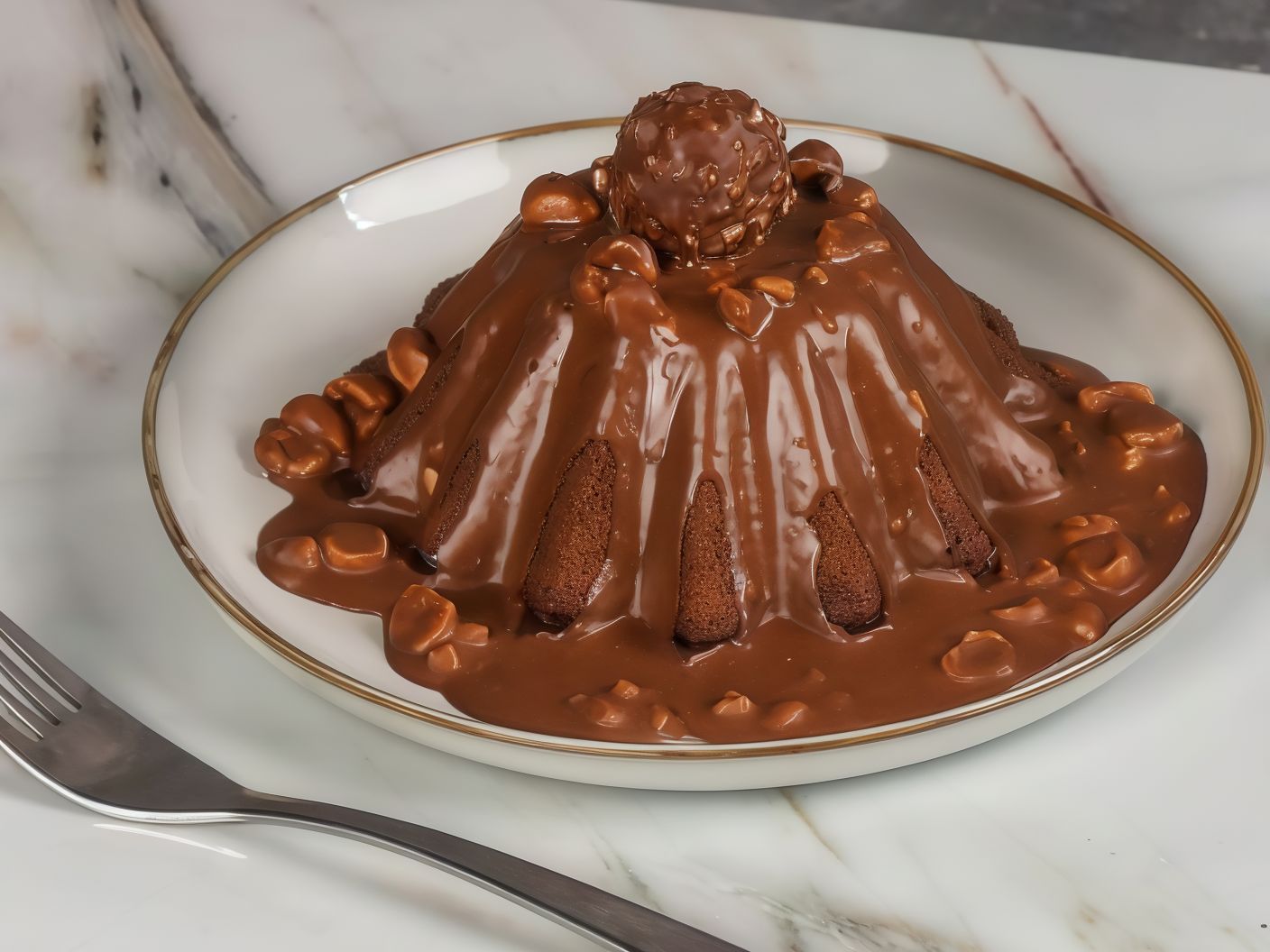 Ferrero Rocher Chocolate Molten Cake