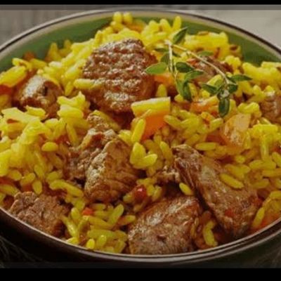 Chicken rice with Asefa sauce