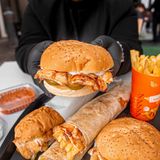 Bun Bread Chicken Shawerma Sandwich