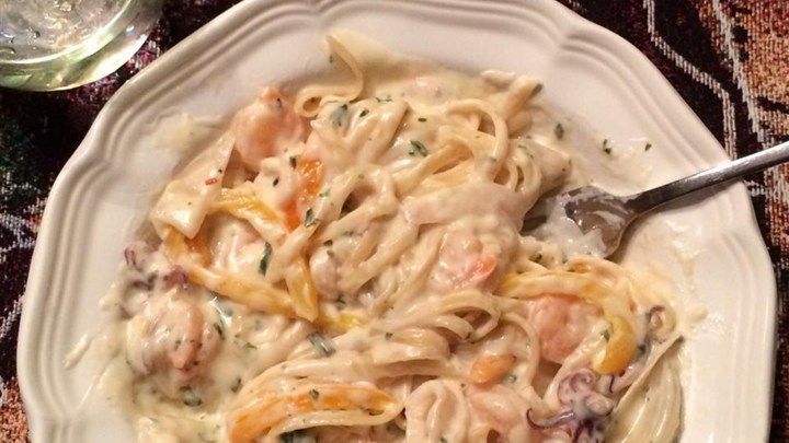 White Sauce Pasta With Squid