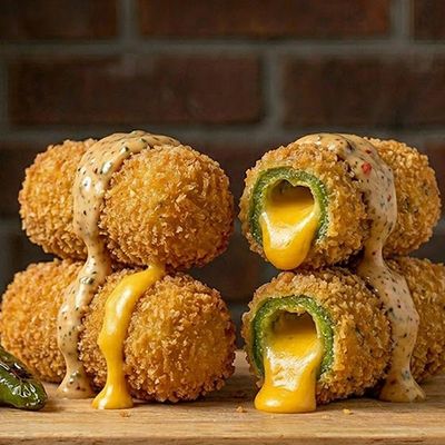 Fried spicy cheddar cheese sticks