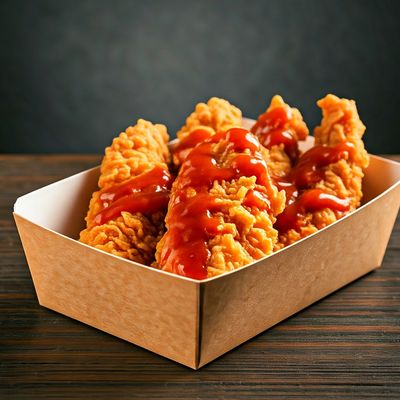 4 Pieces Strips With Hot Sauce