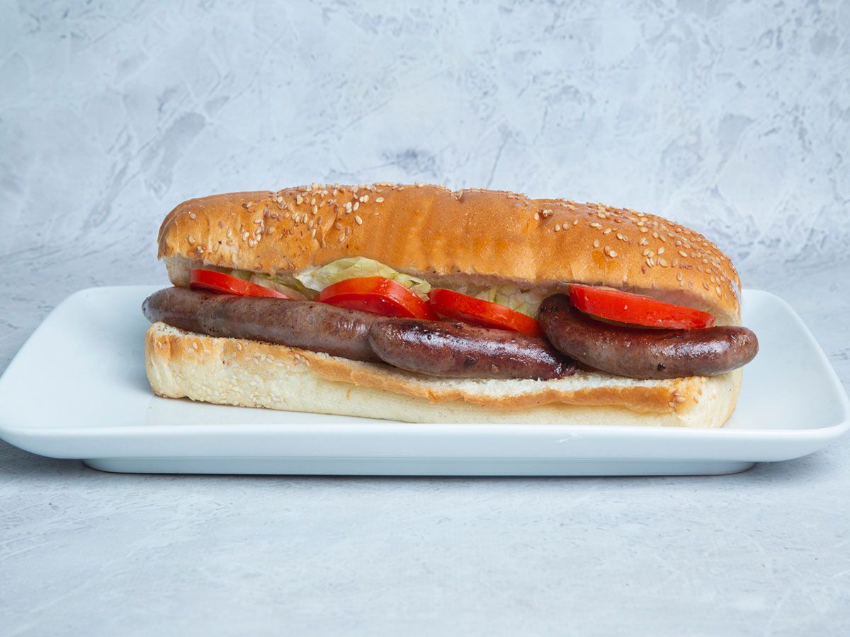 Plain Beef Sausage Sandwich