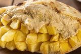 french fries with baba ghannoug sandwich