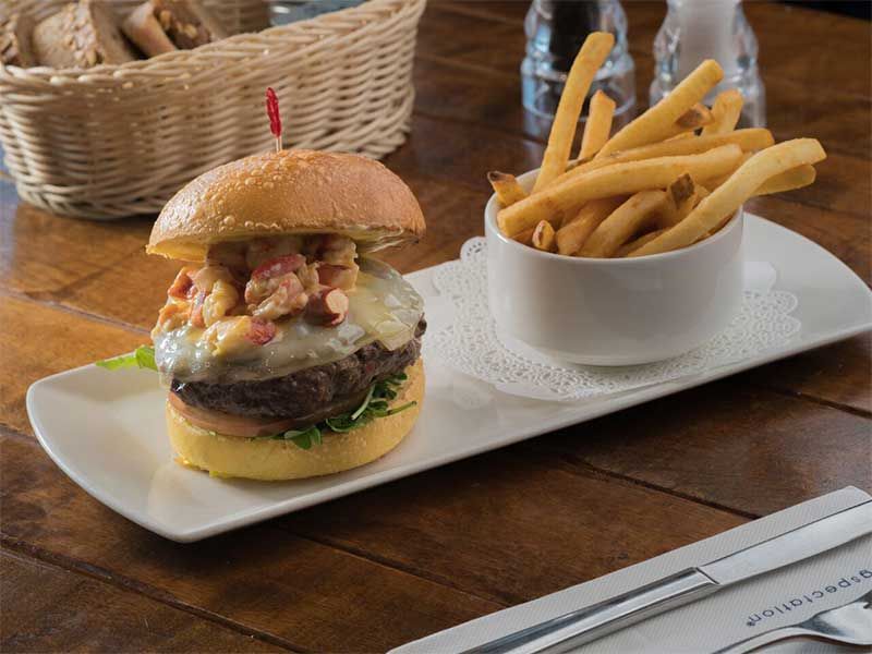 Surf And Turf Beef Burger Sandwich