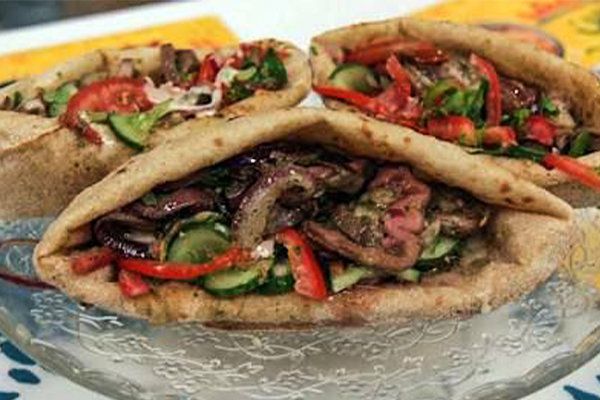Cut Sandwiches Liver With Kofta, And Sausage