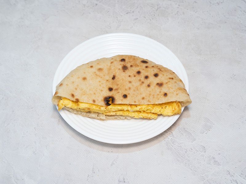 Omelette sandwich with cheddar cheese