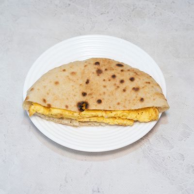 Omelette sandwich with cheddar cheese