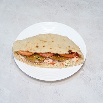 Falafel sandwich with cottage cheese